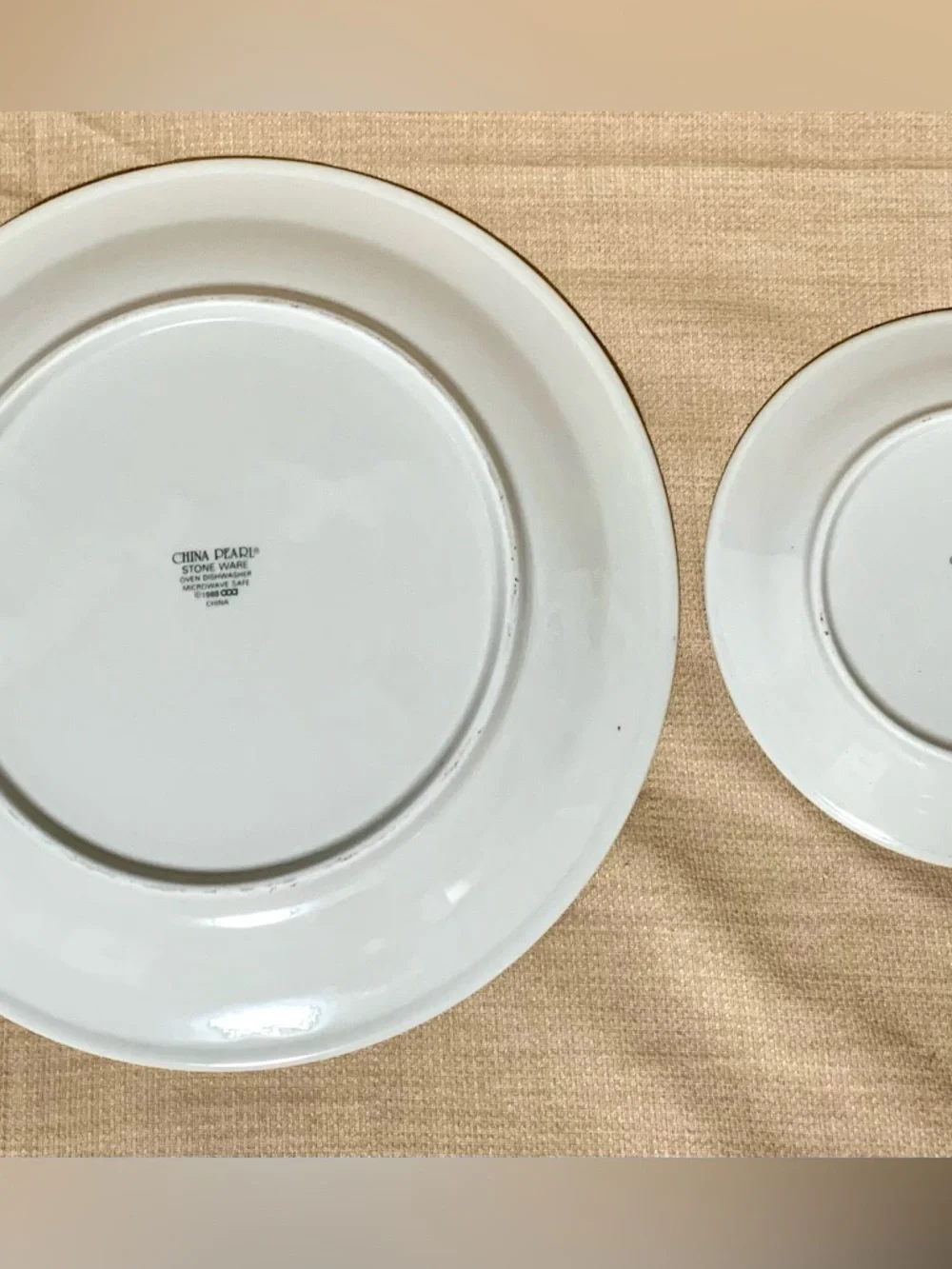 China Pearl 1988 Floral Stoneware Dinner Plate & Saucer Set (2-Piece)